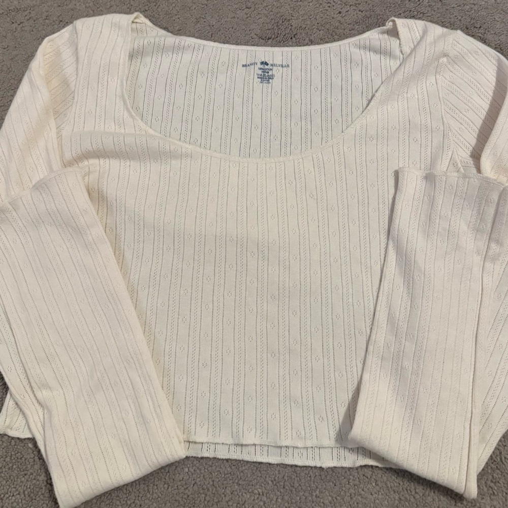 Cream Long Sleeve Brandy Melville Top